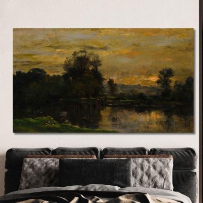 Landschaft Mit Enten Charles François Daubigny, cfd40 drucken auf leinwand