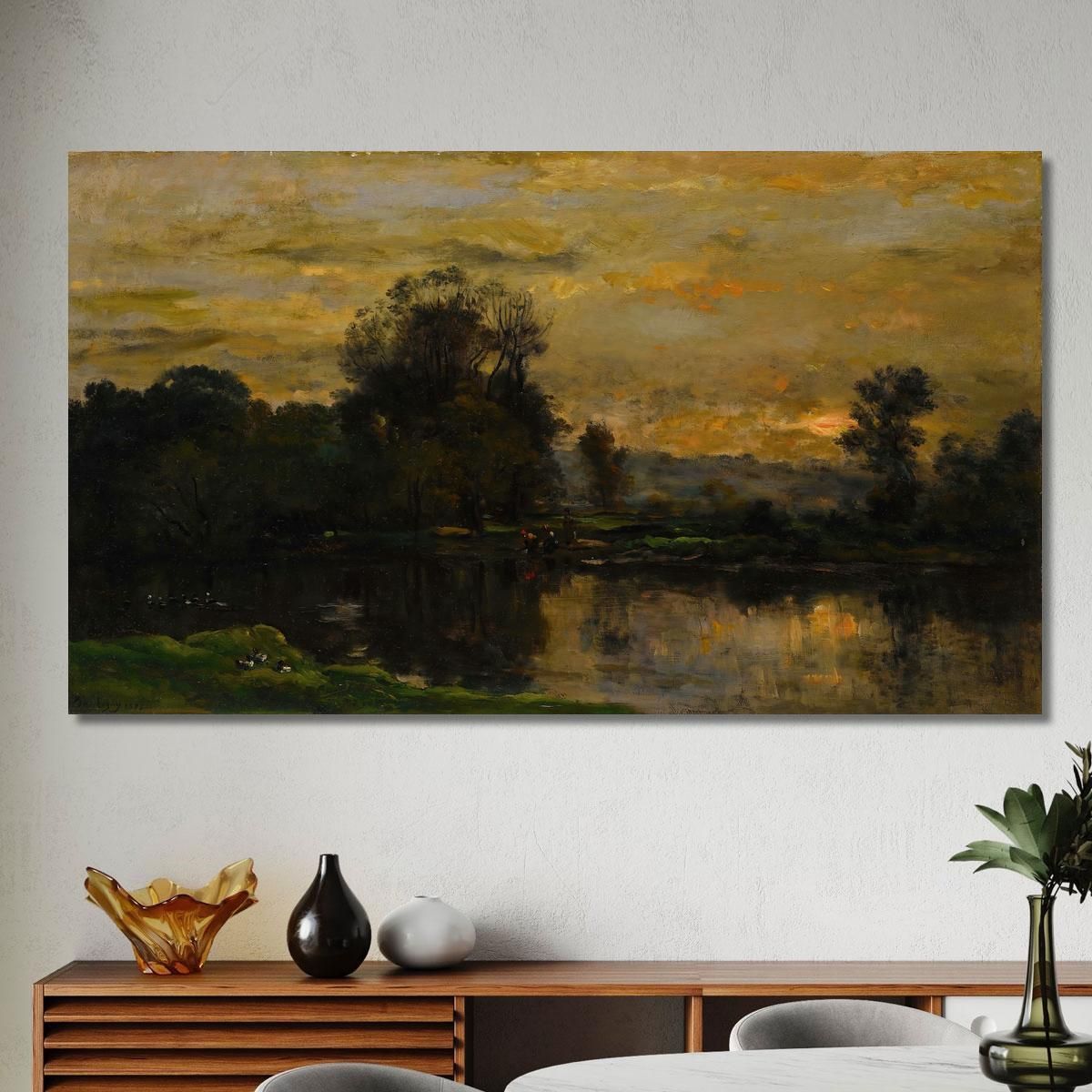 Paesaggio Con Anatre Charles François Daubigny cfd40 quadro stampa su tela