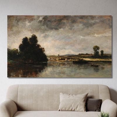 Landschaft Bei Gewitter Charles François Daubigny, cfd58 drucken auf leinwand