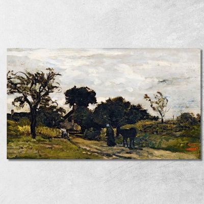 Contadina Su Un Sentiero Charles François Daubigny cfd63 quadro stampa su tela