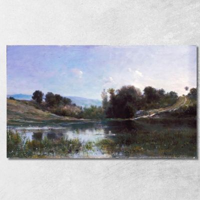 Stagno A Gylieu Charles François Daubigny cfd64 quadro stampa su tela