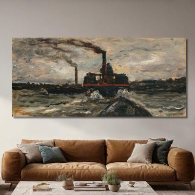Flussboot Charles François Daubigny, cfd67 drucken auf leinwand