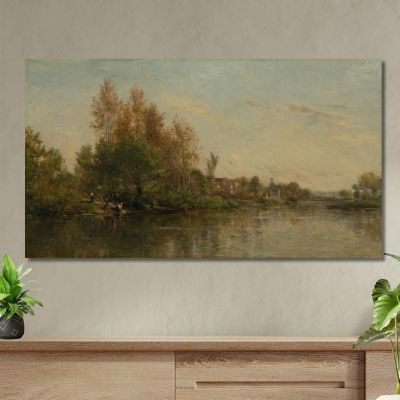 Die Ufer Der Oise Charles François Daubigny, cfd77 drucken auf leinwand