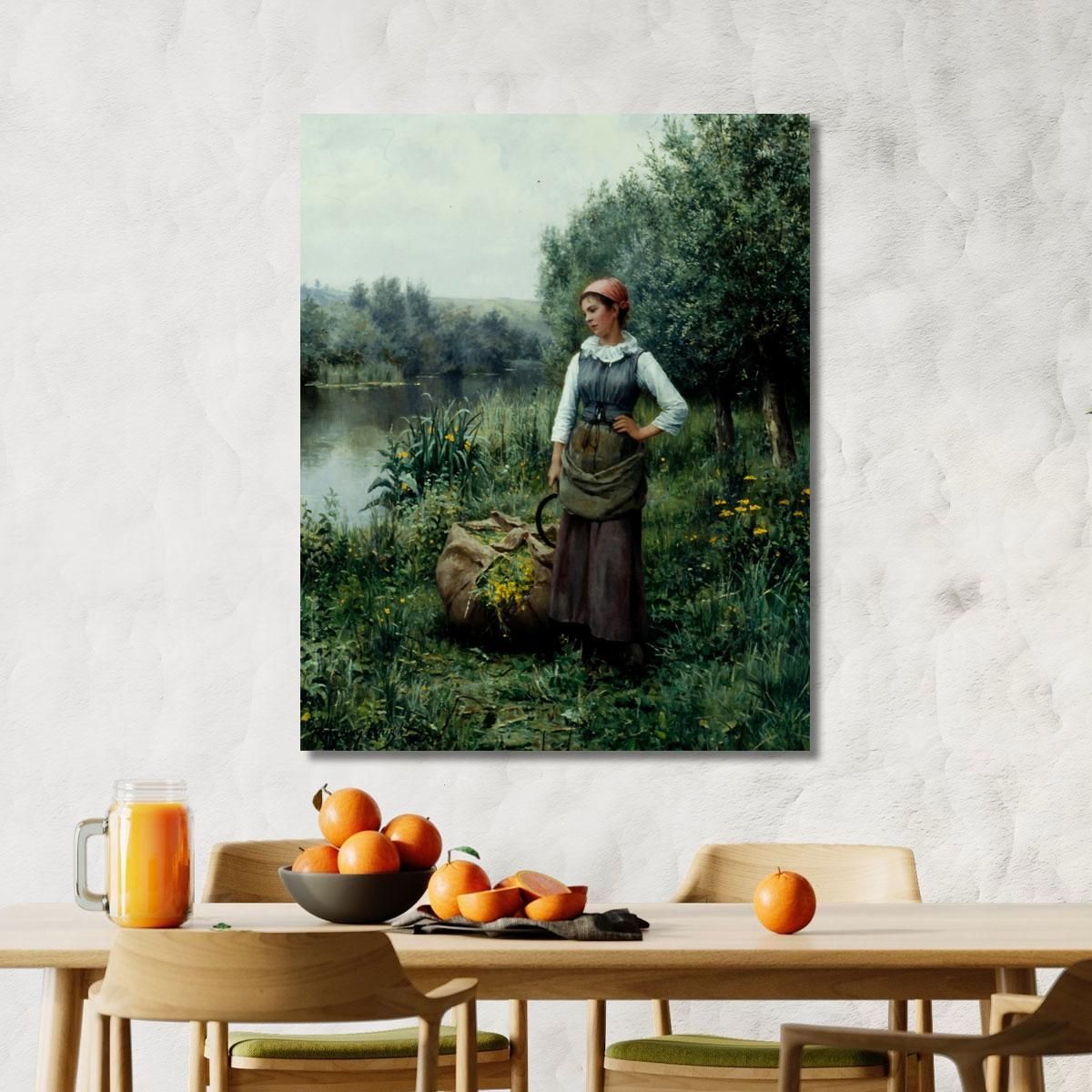 Ragazza Presso Un Ruscello Nelle Fiandre Daniel Ridgway Knight drk10 quadro stampa su tela
