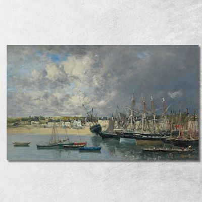 Barche All’Ancora Nel Porto Di Portrieux Eugène Boudin ebd8 quadro stampa su tela
