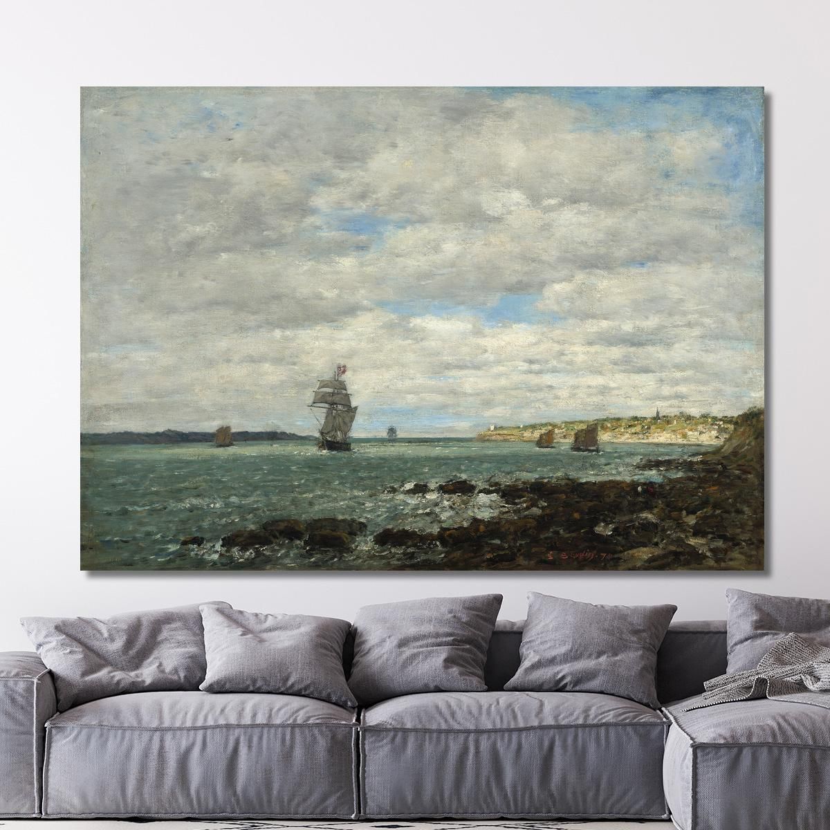 Costa Della Bretagna Eugène Boudin ebd29 quadro stampa su tela