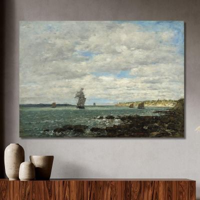 Costa Della Bretagna Eugène Boudin ebd29 quadro stampa su tela