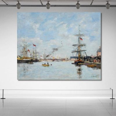 Deauville, El Muelle En Marea Alta Eugène Boudin, ebd34 cuadro en lienzo