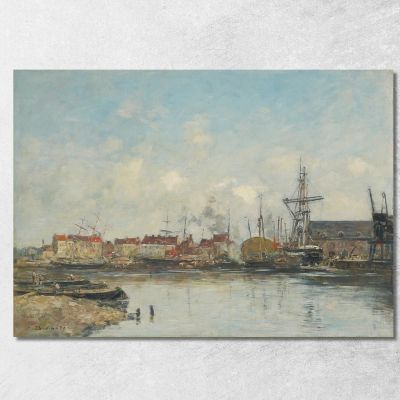 Dunkerque Il Vecchio Bacino Eugène Boudin ebd40 quadro stampa su tela
