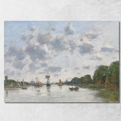 La Mosa A Dordrecht Eugène Boudin ebd59 quadro stampa su tela