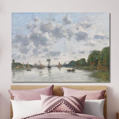 El Mosa En Dordrecht Eugène Boudin, ebd59 cuadro en lienzo