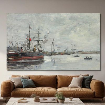 El Havre: El Puerto Eugène Boudin, ebd77 cuadro en lienzo