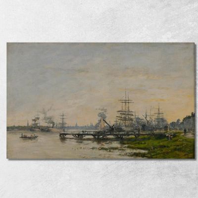 Il Porto Di Bordeaux Visto Dal Molo Di Bacalan Eugène Boudin ebd84 quadro stampa su tela