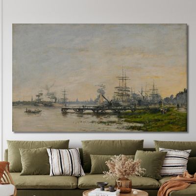 El Puerto De Burdeos Visto Desde El Muelle De Bacalan Eugène Boudin, ebd84 cuadro en lienzo