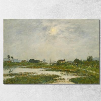 Le Rive Della Touques Durante Le Grandi Maree Eugène Boudin ebd88 quadro stampa su tela