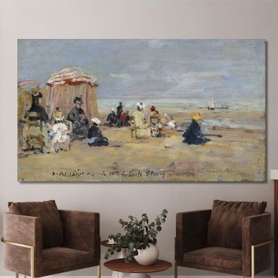 En La Playa Eugène Boudin, ebd100 cuadro en lienzo