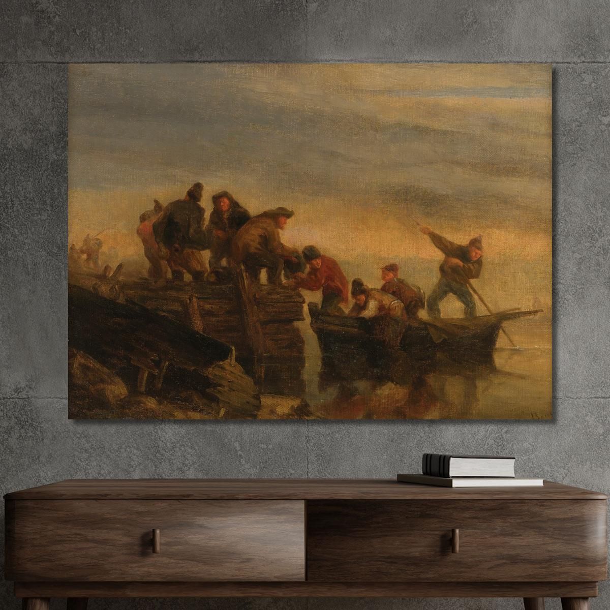 Pescatori Sulla Riva Eugène Boudin ebd112 quadro stampa su tela