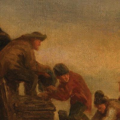 Pescatori Sulla Riva Eugène Boudin ebd112 quadro stampa su tela Pescatori Sulla Riva Eugène Boudin ebd112 quadro stampa su tela