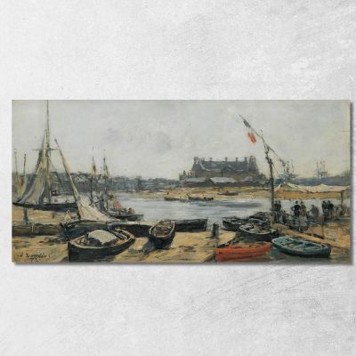 Trouville Vista Del Porto Presa Dall'Imbarcadero Eugène Boudin ebd159 quadro stampa su tela