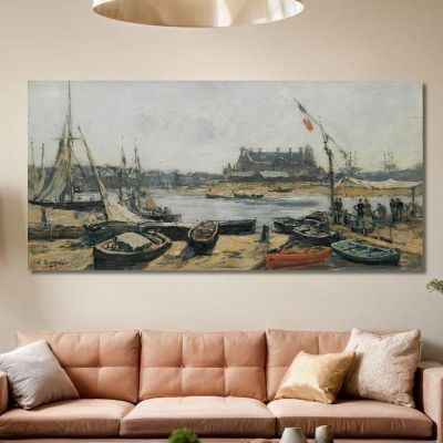 Trouville Vista Del Puerto Desde El Embarcadero Eugène Boudin, ebd159 cuadro en lienzo