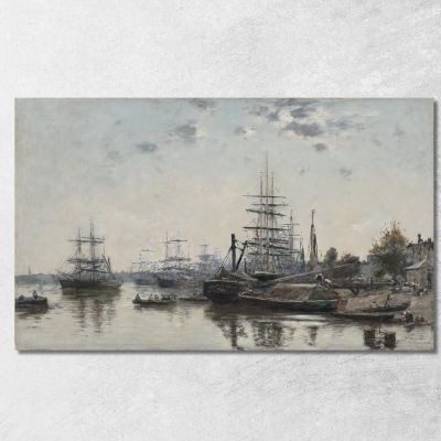 Veduta Di Bordeaux Dal Quai Des Chartrons Eugène Boudin ebd175 quadro stampa su tela