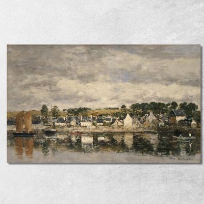 Villaggio Presso Un Fiume Eugène Boudin ebd177 quadro stampa su tela