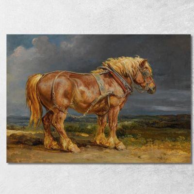 Cheshunt Il Cavallo Da Tiro Shire "Elephant" In Un Ampio Paesaggio James Ward jwr10 quadro stampa su tela