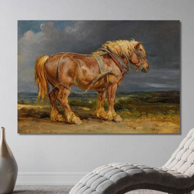 Cheshunt Il Cavallo Da Tiro Shire "Elephant" In Un Ampio Paesaggio James Ward jwr10 quadro stampa su tela