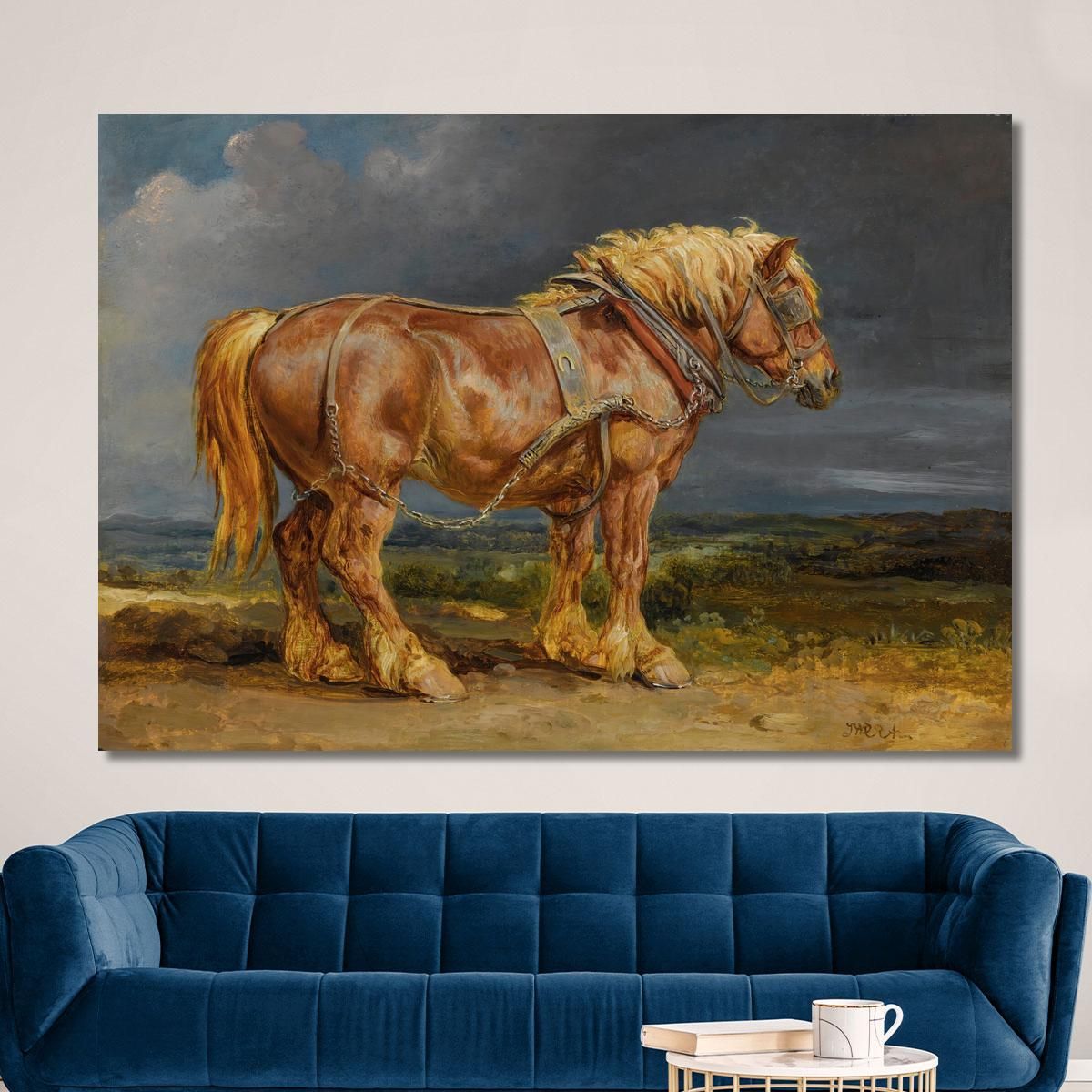 Cheshunt Il Cavallo Da Tiro Shire "Elephant" In Un Ampio Paesaggio James Ward jwr10 quadro stampa su tela