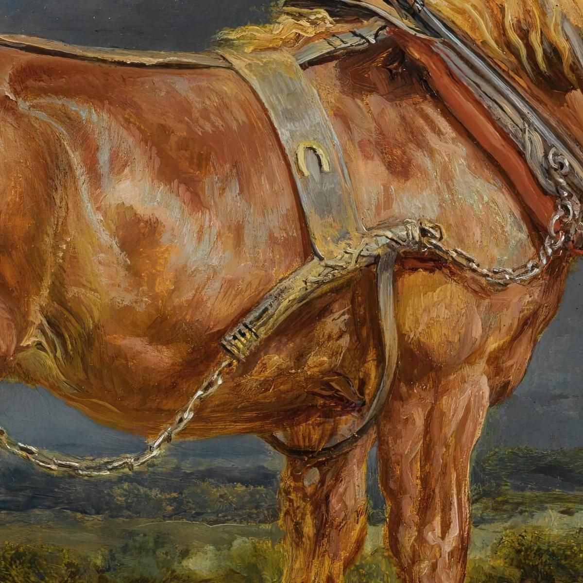 Cheshunt Il Cavallo Da Tiro Shire "Elephant" In Un Ampio Paesaggio James Ward jwr10 quadro stampa su tela