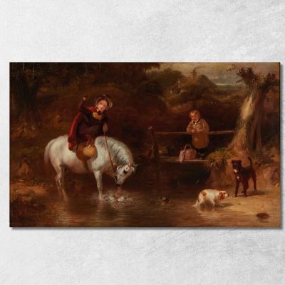 Confronto Al Guado James Ward jwr12 quadro stampa su tela