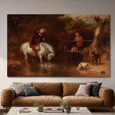 Confronto Al Guado James Ward, jwr12 quadro stampa su tela