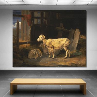 Brebis Heath Et Agneaux James Ward, jwr19 tableau impression sur toile