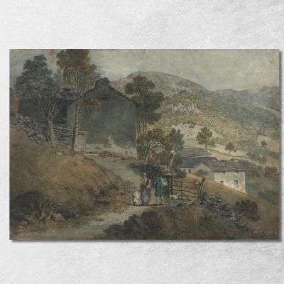 Paesaggio Con Cottage E Figure James Ward jwr23 quadro stampa su tela