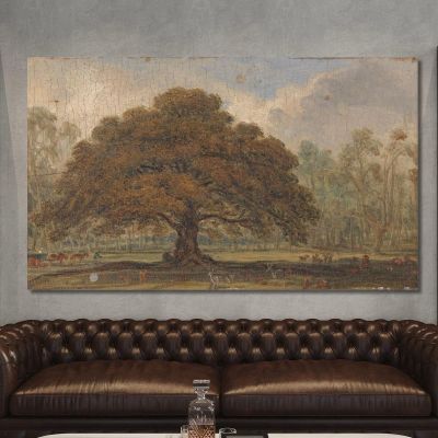 Landschaft Mit Hirschen Unter Der 'Beggar'S Oak' Im Dagot'S Park James Ward, jwr25 drucken auf leinwand