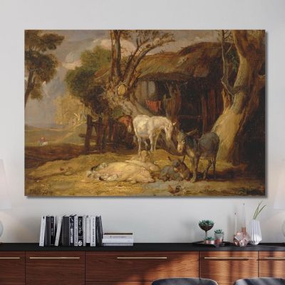 Il Cortile Della Paglia James Ward jwr46 quadro stampa su tela