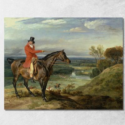 Theophilus Levett E Il Suo Cavallo Da Caccia Preferito James Ward jwr47 quadro stampa su tela