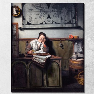 Il Contabile Nicolaes Maes nma35 quadro stampa su tela