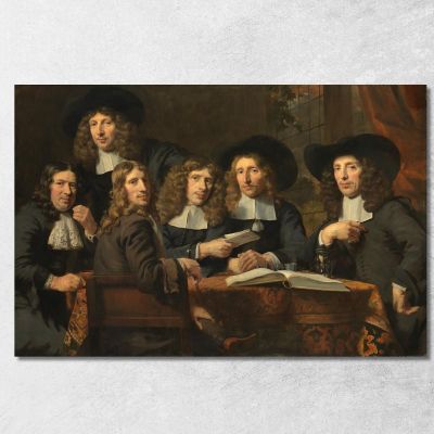 Gli Ufficiali Della Gilda Dei Chirurghi Di Amsterdam Nicolaes Maes nma39 quadro stampa su tela