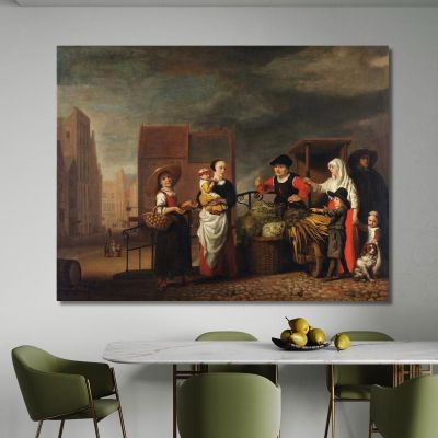 Vegetable Market Nicolaes Maes, nma41 canvas print