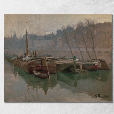 Barche Sulla Senna Santiago Rusiñol srs4 quadro stampa su tela