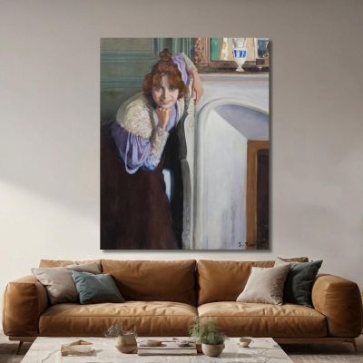 Chica Riéndose Santiago Rusiñol, srs23 cuadro en lienzo