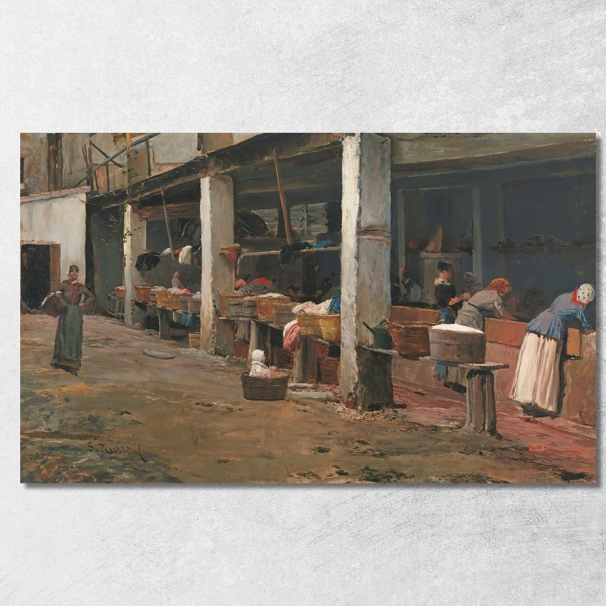 Lavatoi Della Barceloneta Santiago Rusiñol srs24 quadro stampa su tela Lavatoi Della Barceloneta Santiago Rusiñol srs24 quadro stampa su tela