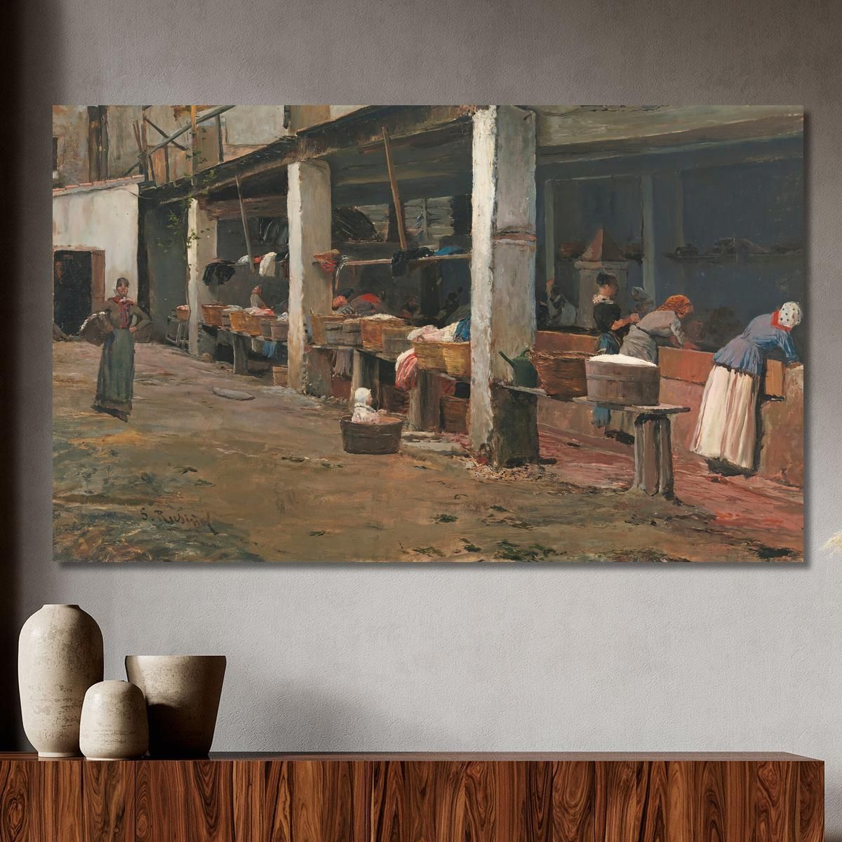 Lavatoi Della Barceloneta Santiago Rusiñol srs24 quadro stampa su tela