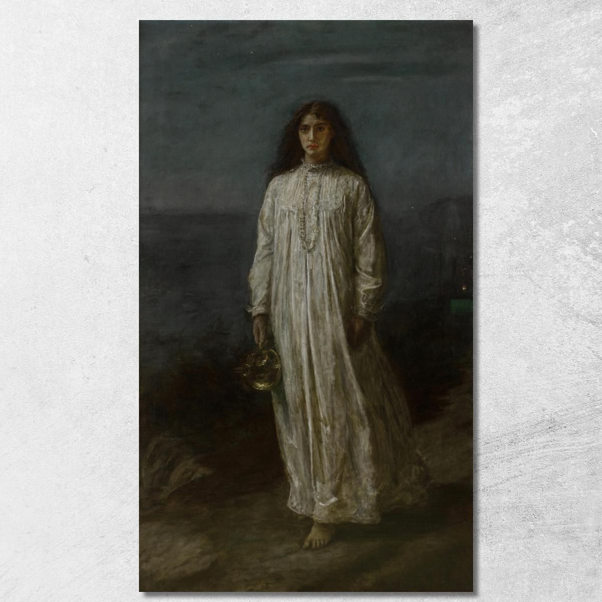 Una Sonnambula Sir John Everett Millais jem1 quadro stampa su tela Una Sonnambula Sir John Everett Millais jem1 quadro stampa su tela