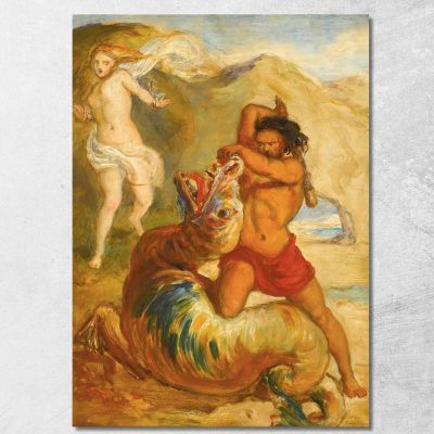 Perseo Salva Andromeda Sir John Everett Millais jem23 quadro stampa su tela