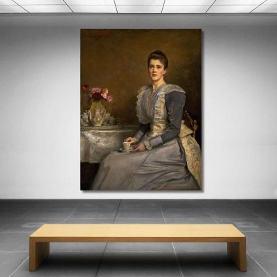 Ritratto Di Mary Endicott (Morta Nel 1957) Mrs. Joseph Chamberlain Sir John Everett Millais jem30 quadro stampa su tela