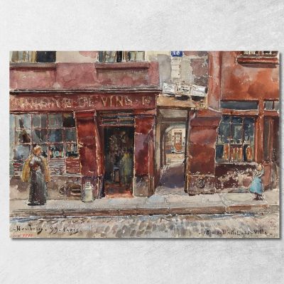 18 Rue De L'Hotel-De-Ville Nel 1899 4° Arrondissement Frédéric Houbron fhb1 quadro stampa su tela