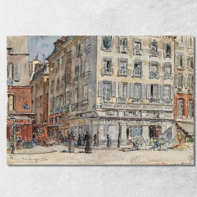 Intersezione Di Due Strade A Parigi Nel 1899 Frédéric Houbron fhb9 quadro stampa su tela