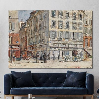 Intersection De Deux Rues À Paris En 1899. Frédéric Houbron, fhb9 tableau impression sur toile